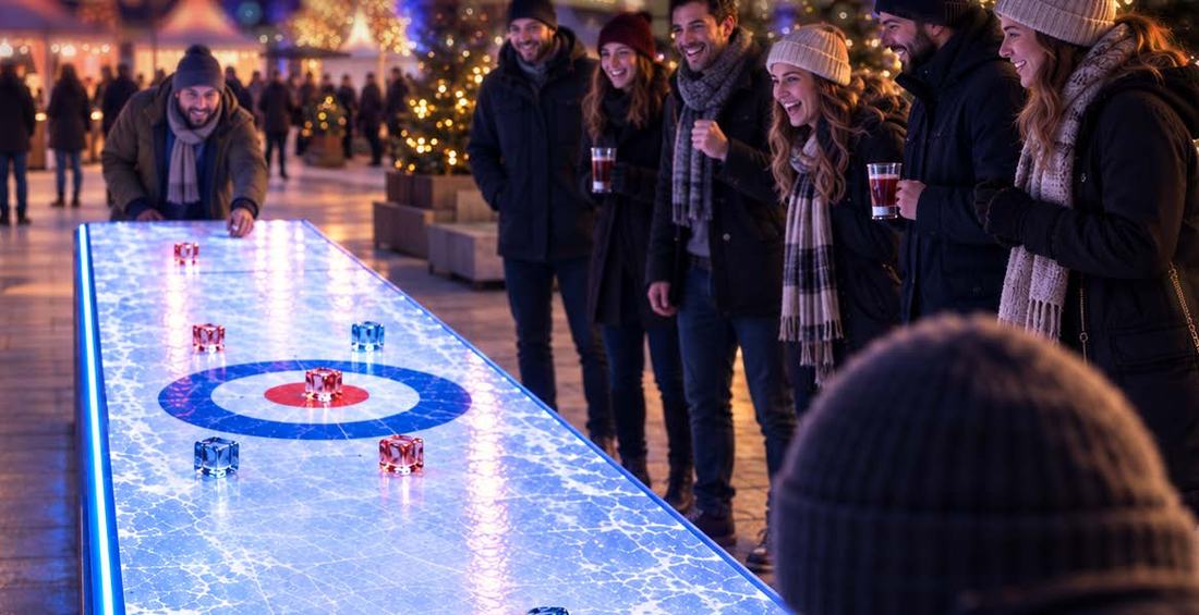 Gruppe mit Glühwein beim IceCube Crash